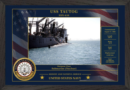 USS Tautog SSN-639 Framed Patriotic Photo