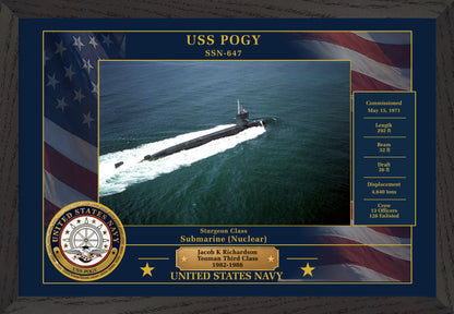 USS Pogy SSN-647 Framed Patriotic Photo