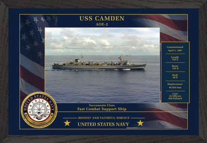 USS Camden AOE-2 Framed Patriotic Photo