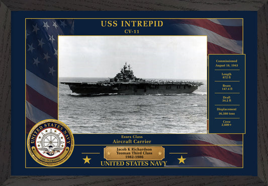 USS Intrepid CV-11 Framed Patriotic Photo