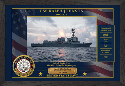 USS Ralph Johnson DDG-114 Framed Patriotic Photo