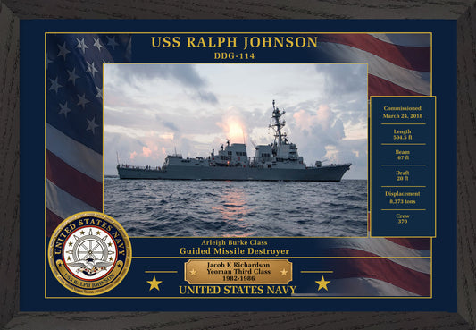 USS Ralph Johnson DDG-114 Framed Patriotic Photo