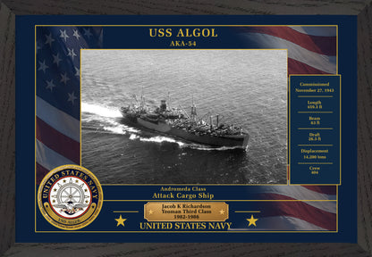 USS Algol AKA-54 Framed Patriotic Photo