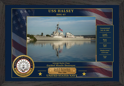 USS Halsey DDG-97 Framed Patriotic Photo