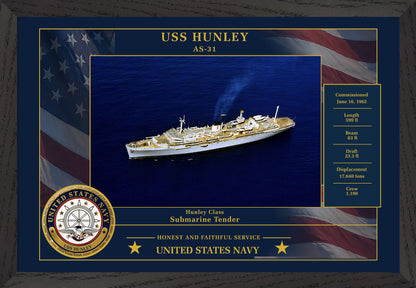 USS Hunley AS-31 Framed Patriotic Photo