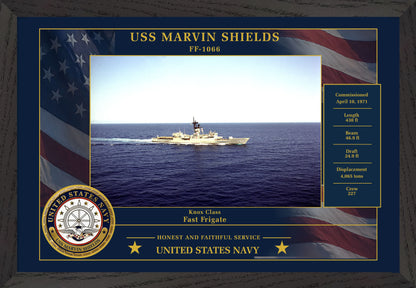 USS Marvin Shields FF-1066 Framed Patriotic Photo