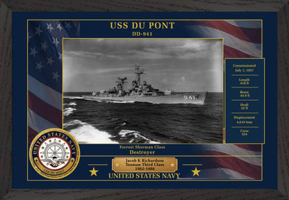 USS Du Pont DD-941 Framed Patriotic Photo