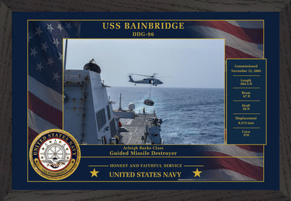 USS Bainbridge DDG-96 Framed Patriotic Photo