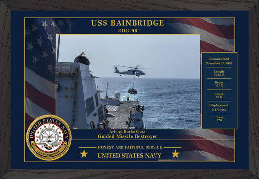 USS Bainbridge DDG-96 Framed Patriotic Photo