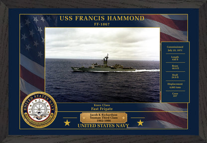 USS Francis Hammond FF-1067 Framed Patriotic Photo