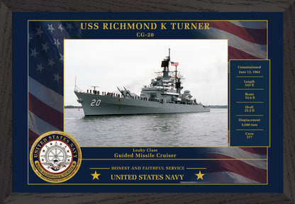 USS Richmond K Turner CG-20 Framed Patriotic Photo