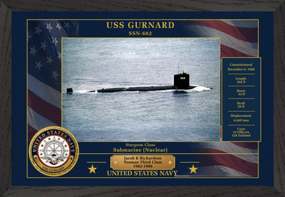 USS Gurnard SSN-662 Framed Patriotic Photo