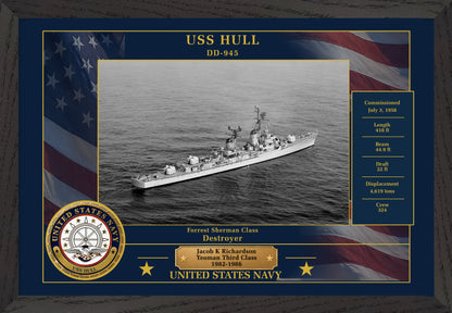 USS Hull DD-945 Framed Patriotic Photo