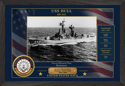 USS Hull DD-945 Framed Patriotic Photo