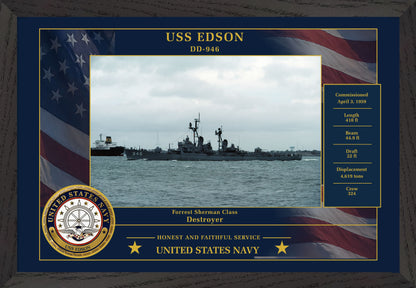 USS Edson DD-946 Framed Patriotic Photo