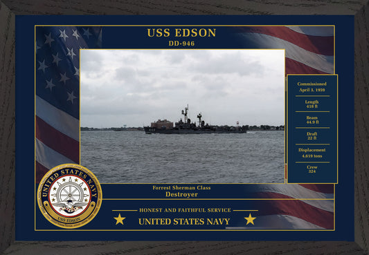 USS Edson DD-946 Framed Patriotic Photo