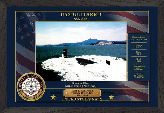USS Guitarro SSN-665 Framed Patriotic Photo