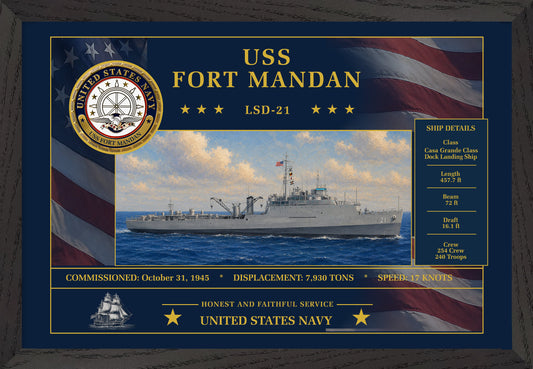 USS Fort Mandan LSD-21 Framed Patriotic Art