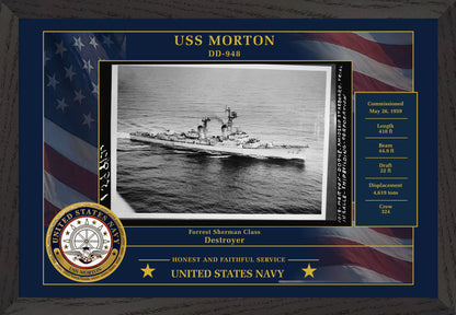 USS Morton DD-948 Framed Patriotic Photo