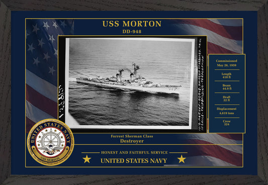 USS Morton DD-948 Framed Patriotic Photo