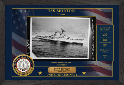 USS Morton DD-948 Framed Patriotic Photo