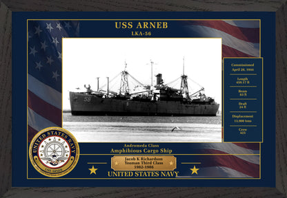 USS Arneb LKA-56 Framed Patriotic Photo