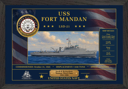 USS Fort Mandan LSD-21 Framed Patriotic Art