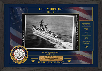 USS Morton DD-948 Framed Patriotic Photo