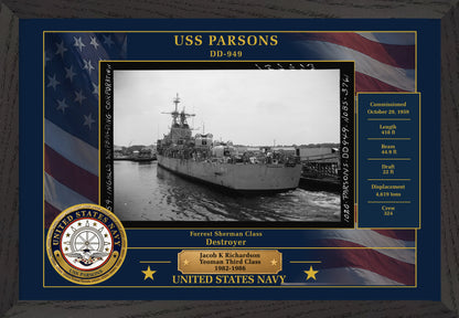 USS Parsons DD-949 Framed Patriotic Photo