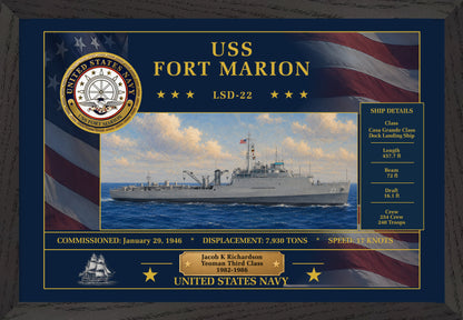 USS Fort Marion LSD-22 Framed Patriotic Art