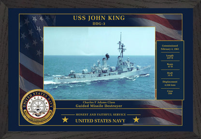 USS John King DDG-3 Framed Patriotic Photo
