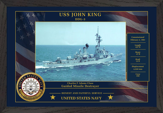 USS John King DDG-3 Framed Patriotic Photo