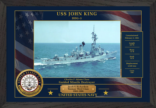 USS John King DDG-3 Framed Patriotic Photo