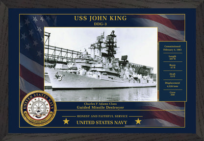 USS John King DDG-3 Framed Patriotic Photo