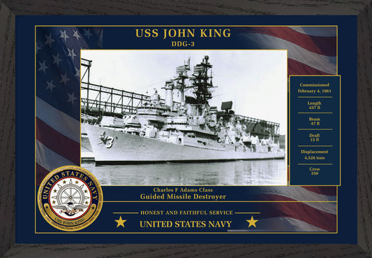USS John King DDG-3 Framed Patriotic Photo