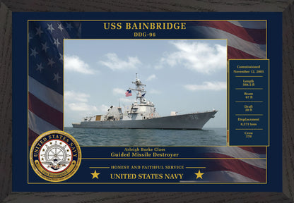 USS Bainbridge DDG-96 Framed Patriotic Photo