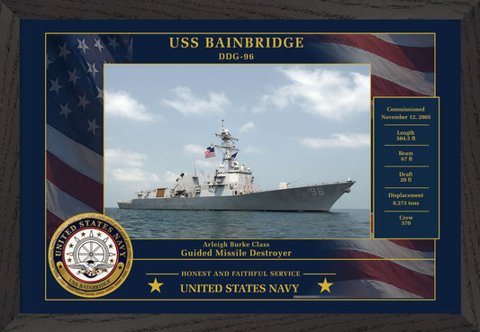 USS Bainbridge DDG-96 Framed Patriotic Photo