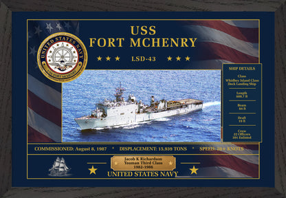 USS Fort Mchenry LSD-43 Framed Patriotic Art