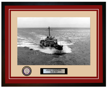 USCGC MARIPOSA WLB 397 Framed Coast Guard Ship Photo Burgundy 71WLB397