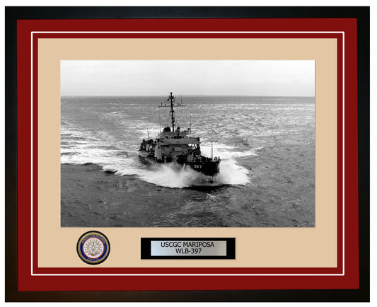 USCGC MARIPOSA WLB 397 Framed Coast Guard Ship Photo Burgundy 71WLB397