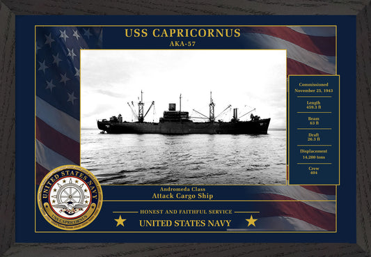 USS Capricornus AKA-57 Framed Patriotic Photo