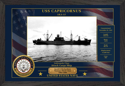 USS Capricornus AKA-57 Framed Patriotic Photo