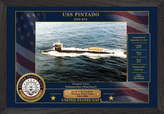 USS Pintado SSN-672 Framed Patriotic Photo
