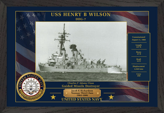 USS Henry B Wilson DDG-7 Framed Patriotic Photo