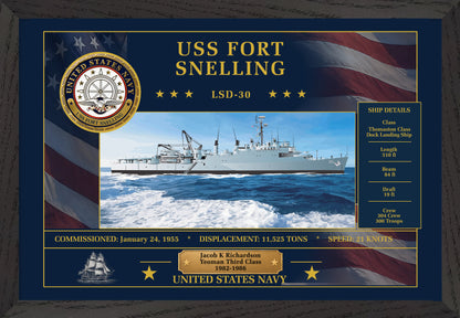 USS Fort Snelling LSD-30 Framed Patriotic Art