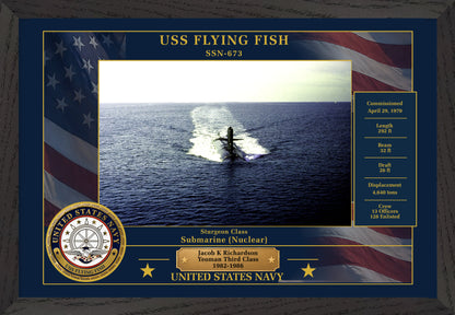 USS Flying Fish SSN-673 Framed Patriotic Photo