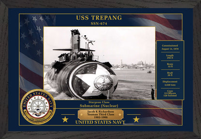 USS Trepang SSN-674 Framed Patriotic Photo