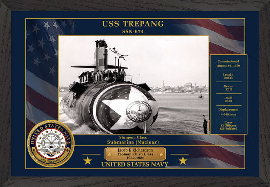 USS Trepang SSN-674 Framed Patriotic Photo