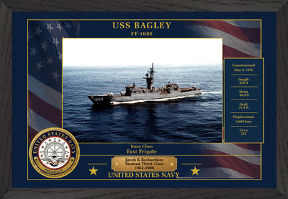 USS Bagley FF-1069 Framed Patriotic Photo