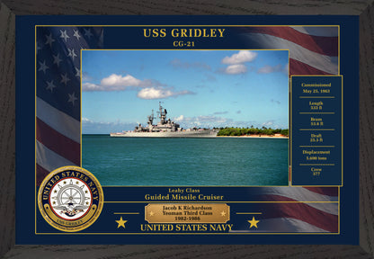 USS Gridley CG-21 Framed Patriotic Photo
